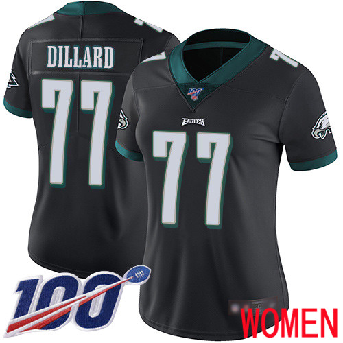 Women Philadelphia Eagles #77 Andre Dillard Black Alternate Vapor Untouchable NFL Jersey Limited Player->nfl t-shirts->Sports Accessory